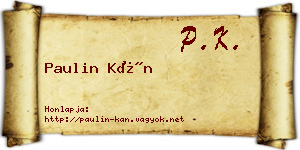 Paulin Kán névjegykártya